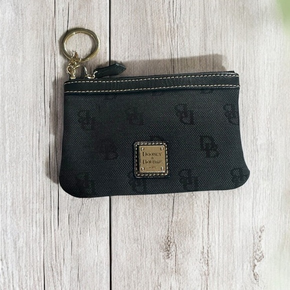 Dooney & Bourke Deep Navy Black Key Chain Wallet Pouch GUC - Picture 1 of 1